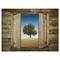 Designart - Window Open To Solitary Tree - Modern Landscape Canvas Art